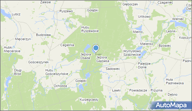 mapa Jeziora Gajówka, Jeziora Gajówka na mapie Targeo